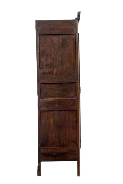18TH CENTURY CARVED FRENCH YEW AND CHESTNUT ARMOIRE - ADDITIONAL PHOTO 3