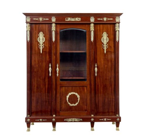 LATE 19TH CENTURY FRENCH EMPIRE MAHOGANY AND ORMOLU CABINET - ADDITIONAL PHOTO 1