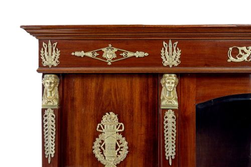 LATE 19TH CENTURY FRENCH EMPIRE MAHOGANY AND ORMOLU CABINET - ADDITIONAL PHOTO 6