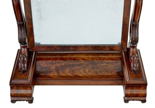 19TH CENTURY EARLY VICTORIAN MAHOGANY VANITY MIRROR - ADDITIONAL PHOTO 4
