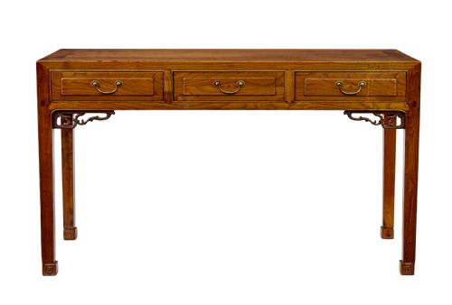 19TH CENTURY CARVED ELM CHINESE CONSOLE TABLE - ADDITIONAL PHOTO 2