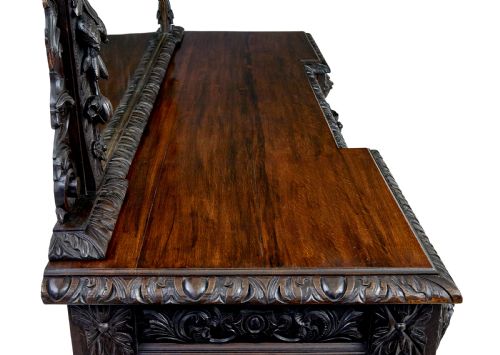 19TH CENTURY CARVED OAK MIRRORED SIDEBOARD OF GRAND PROPORTIONS - ADDITIONAL PHOTO 8