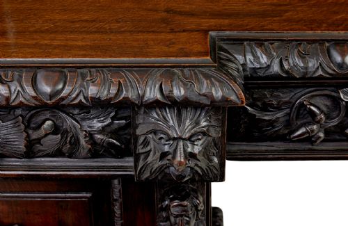 19TH CENTURY CARVED OAK MIRRORED SIDEBOARD OF GRAND PROPORTIONS - ADDITIONAL PHOTO 10