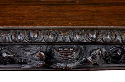 19TH CENTURY CARVED OAK MIRRORED SIDEBOARD OF GRAND PROPORTIONS - ADDITIONAL PHOTO 11