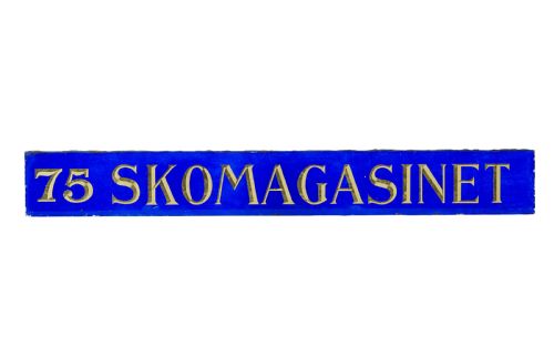 SCANDINAVIAN BLUE GLASS AND GOLD BOUTIQUE SHOE SHOP SIGN - ADDITIONAL PHOTO 1