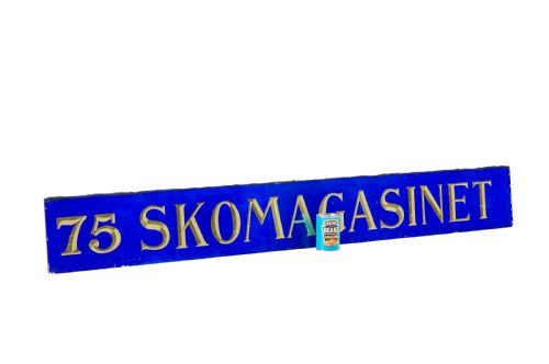 SCANDINAVIAN BLUE GLASS AND GOLD BOUTIQUE SHOE SHOP SIGN - ADDITIONAL PHOTO 3