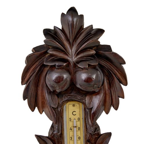 19TH CENTURY DANISH CARVED WALNUT BAROMETER - ADDITIONAL PHOTO 3