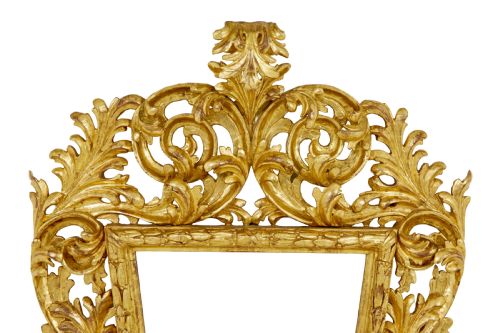 18TH CENTURY CARVED ITALIAN ROCOCO GILTWOOD MIRROR - ADDITIONAL PHOTO 1