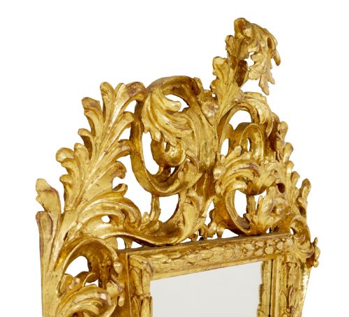 18TH CENTURY CARVED ITALIAN ROCOCO GILTWOOD MIRROR - ADDITIONAL PHOTO 3