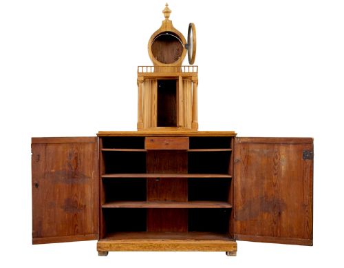 19TH CENTURY SWEDISH PINE KITCHEN CLOCK CUPBOARD - ADDITIONAL PHOTO 2