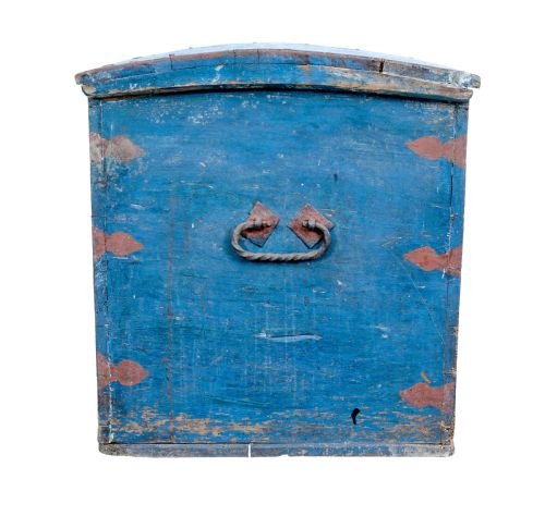 MID 19TH CENTURY SWEDISH FOLK ART HAND PAINTED PINE COFFER - ADDITIONAL PHOTO 3
