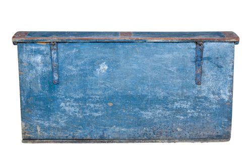 MID 19TH CENTURY SWEDISH FOLK ART HAND PAINTED PINE COFFER - ADDITIONAL PHOTO 4