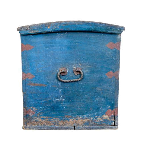 MID 19TH CENTURY SWEDISH FOLK ART HAND PAINTED PINE COFFER - ADDITIONAL PHOTO 5