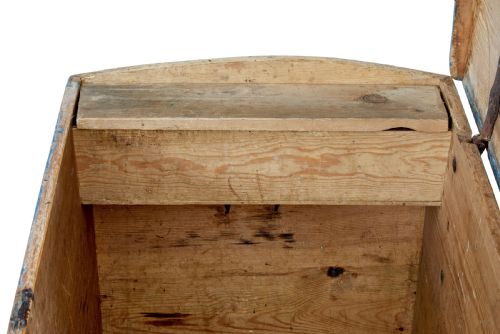 MID 19TH CENTURY SWEDISH FOLK ART HAND PAINTED PINE COFFER - ADDITIONAL PHOTO 8