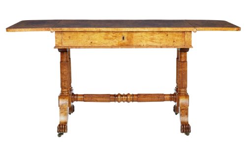 19TH CENTURY BURR BIRCH BIEDERMEIER SOFA TABLE - ADDITIONAL PHOTO 2