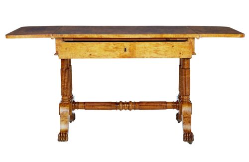 19TH CENTURY BURR BIRCH BIEDERMEIER SOFA TABLE - ADDITIONAL PHOTO 3
