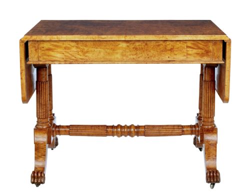 19TH CENTURY BURR BIRCH BIEDERMEIER SOFA TABLE - ADDITIONAL PHOTO 5