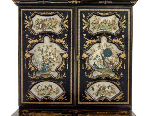 19TH CENTURY CHINESE CANTON BLACK LACQUERED DESK CABINET - ADDITIONAL PHOTO 6