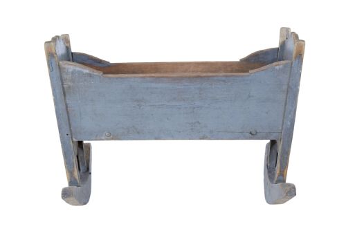 MID 19TH CENTURY SWEDISH PAINTED PINE ROCKING CRADLE - ADDITIONAL PHOTO 1