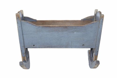 MID 19TH CENTURY SWEDISH PAINTED PINE ROCKING CRADLE - ADDITIONAL PHOTO 3