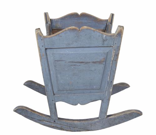 MID 19TH CENTURY SWEDISH PAINTED PINE ROCKING CRADLE - ADDITIONAL PHOTO 4