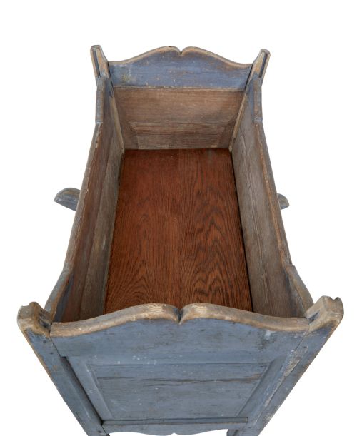 MID 19TH CENTURY SWEDISH PAINTED PINE ROCKING CRADLE - ADDITIONAL PHOTO 5