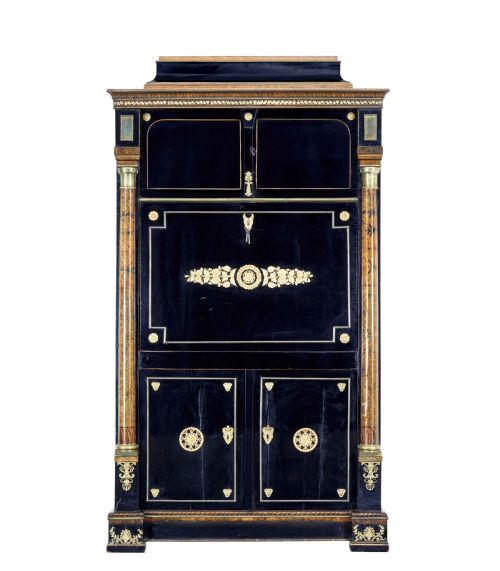 EARLY 19TH CENTURY BIEDERMEIER EBONISED BIRCH ESCRITOIRE - ADDITIONAL PHOTO 1