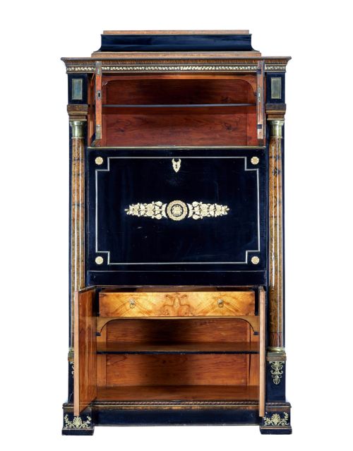 EARLY 19TH CENTURY BIEDERMEIER EBONISED BIRCH ESCRITOIRE - ADDITIONAL PHOTO 3