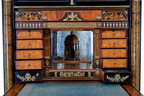 EARLY 19TH CENTURY BIEDERMEIER EBONISED BIRCH ESCRITOIRE - ADDITIONAL PHOTO 11