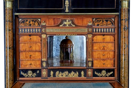 EARLY 19TH CENTURY BIEDERMEIER EBONISED BIRCH ESCRITOIRE - ADDITIONAL PHOTO 12