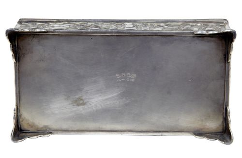 20TH CENTURY ORIENTAL SILVER PLATE BAMBOO DECORATED TOBACCO BOX - ADDITIONAL PHOTO 5