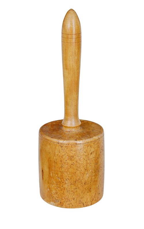 SWEDISH EARLY 20TH CENTURY SOLID BURR BIRCH MALLET - ADDITIONAL PHOTO 1