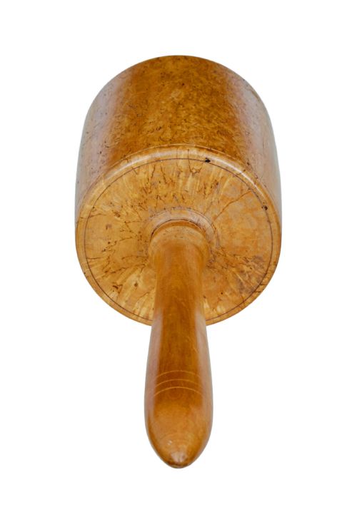 SWEDISH EARLY 20TH CENTURY SOLID BURR BIRCH MALLET - ADDITIONAL PHOTO 2