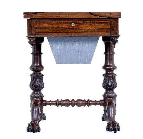 WILLIAM IV 19TH CENTURY PALISANDER FLIP TOP SIDE TABLE - ADDITIONAL PHOTO 1