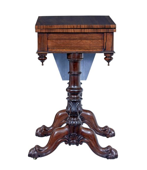 WILLIAM IV 19TH CENTURY PALISANDER FLIP TOP SIDE TABLE - ADDITIONAL PHOTO 4