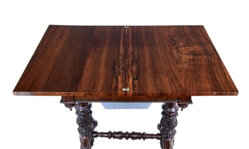 WILLIAM IV 19TH CENTURY PALISANDER FLIP TOP SIDE TABLE - ADDITIONAL PHOTO 7