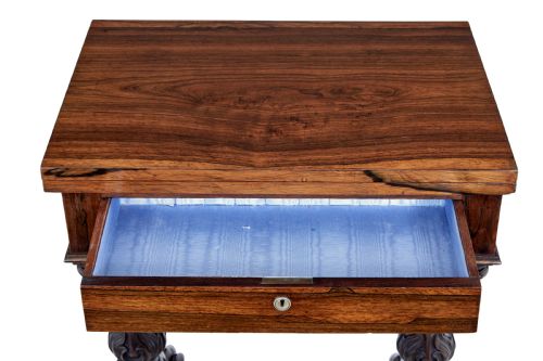 WILLIAM IV 19TH CENTURY PALISANDER FLIP TOP SIDE TABLE - ADDITIONAL PHOTO 8