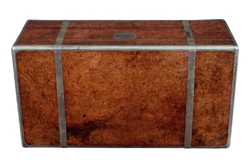 MID 19TH CENTURY BURR CAMPAIGN LAP WRITING DESK - ADDITIONAL PHOTO 7