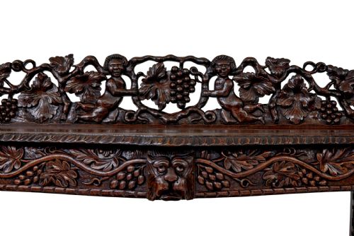 19TH CENTURY PROFUSELY CARVED VICTORIAN OAK BUFFET - ADDITIONAL PHOTO 1