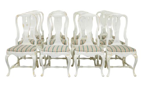 SET OF 14 LACQUERED QUEEN ANNE INFLUENCED DINING CHAIRS - ADDITIONAL PHOTO 1