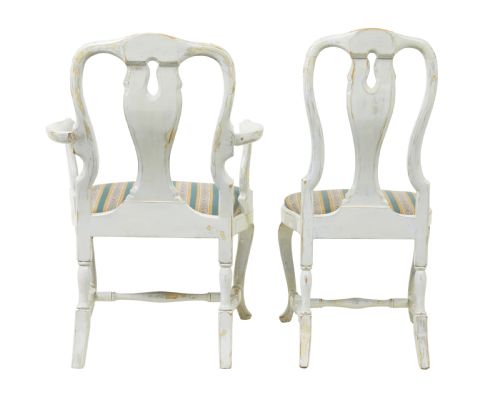 SET OF 14 LACQUERED QUEEN ANNE INFLUENCED DINING CHAIRS - ADDITIONAL PHOTO 5