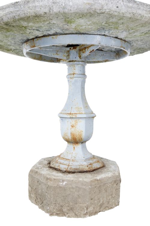 RARE 19TH CENTURY SWEDISH STONE AND IRON GARDEN TABLE - ADDITIONAL PHOTO 4
