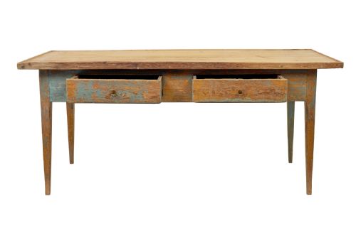 MID 19TH CENTURY ORIGINAL PAINT SWEDISH PINE BAKERS TABLE - ADDITIONAL PHOTO 2