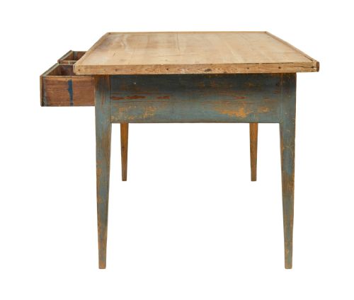 MID 19TH CENTURY ORIGINAL PAINT SWEDISH PINE BAKERS TABLE - ADDITIONAL PHOTO 3