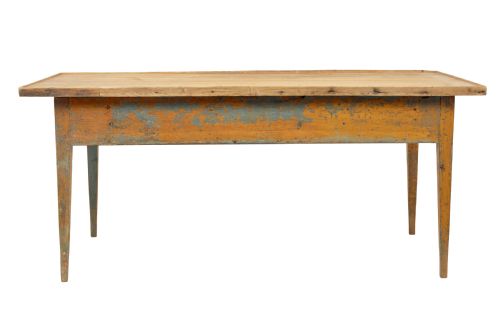 MID 19TH CENTURY ORIGINAL PAINT SWEDISH PINE BAKERS TABLE - ADDITIONAL PHOTO 4