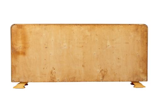 SCANDINAVIAN BURR ELM ART DECO LOW OPEN BOOKCASE - ADDITIONAL PHOTO 4