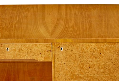 SCANDINAVIAN BURR ELM ART DECO LOW OPEN BOOKCASE - ADDITIONAL PHOTO 8