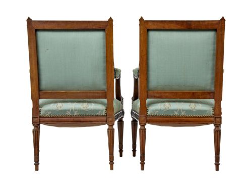 PAIR OF 19TH CENTURY FRENCH CARVED WALNUT ARMCHAIRS - ADDITIONAL PHOTO 3