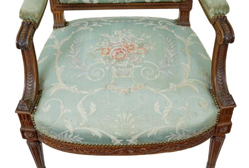 PAIR OF 19TH CENTURY FRENCH CARVED WALNUT ARMCHAIRS - ADDITIONAL PHOTO 4