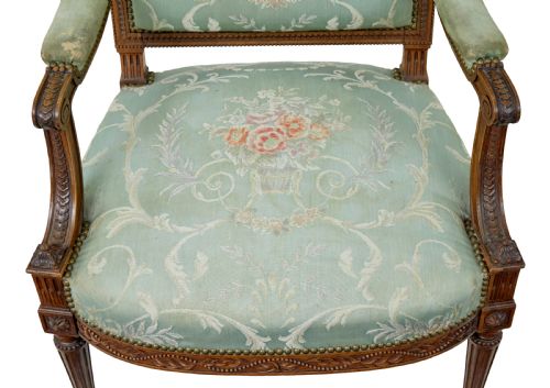 PAIR OF 19TH CENTURY FRENCH CARVED WALNUT ARMCHAIRS - ADDITIONAL PHOTO 5